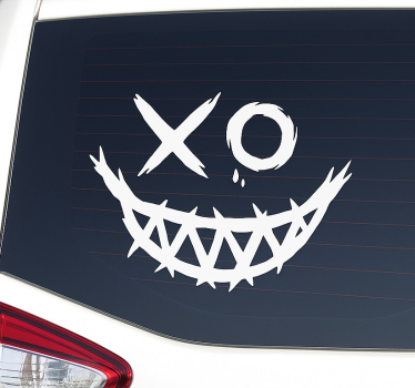 Adesivo per auto sorriso inquietante del joker - TenStickers