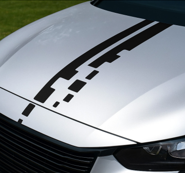 Adesivo per auto striscia corsa a pixel - TenStickers