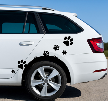 Adesivo per auto traccia di zampe carine - TenStickers