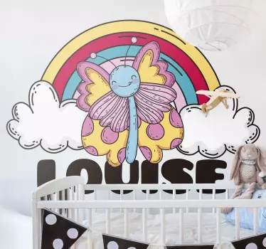 Adesivo neonato disegno di farfalla stravagante - TenStickers