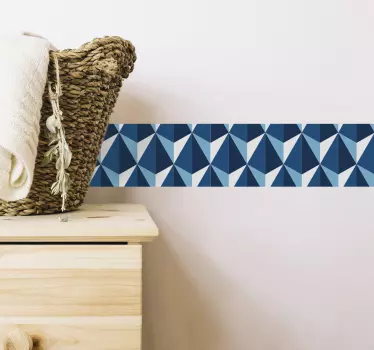 Adesivo per bordi motivi geometrici blu - TenStickers