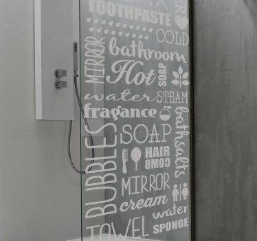 Adesivo per box doccia Bagno nuvola di parole - TenStickers
