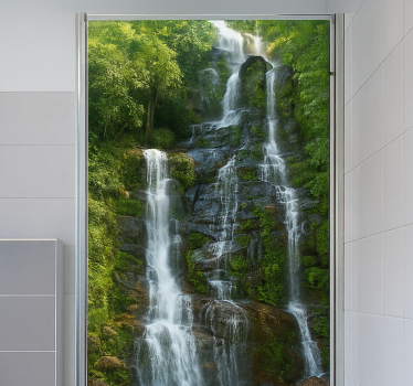 Adesivo per box doccia cascata di roccia naturale - TenStickers