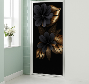 Adesivo per box doccia chic botanico scuro - TenStickers