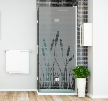 Adesivo per Box Doccia con Design di Piante - TenStickers