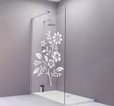 Adesivo per box doccia concetto vite floreale - TenStickers