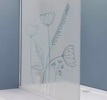 Adesivo per box doccia decorazione floreale - TenStickers