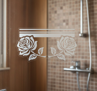 Adesivo per box doccia decorazione rose simmetriche - TenStickers