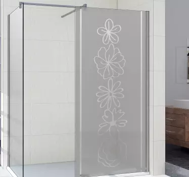 Adesivo per box doccia design floreale - TenStickers