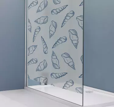 Adesivo per box doccia elegante motivo a conchiglia - TenStickers