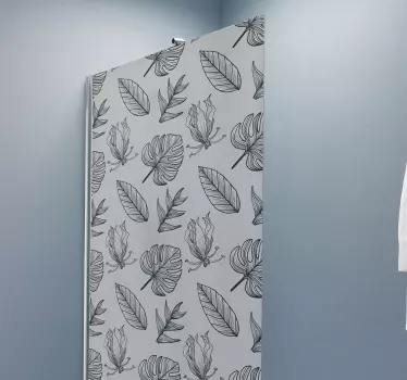 Adesivo per box doccia elementi botanici stilizzati - TenStickers