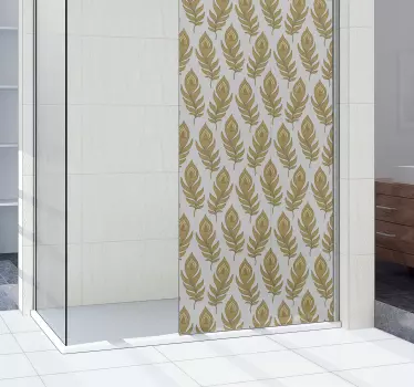 Adesivo per box doccia elemento foglia elegante - TenStickers