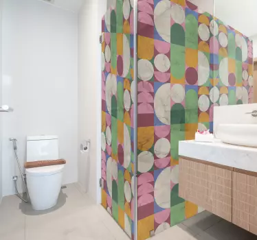 Adesivo per box doccia forme geometriche strutturate - TenStickers