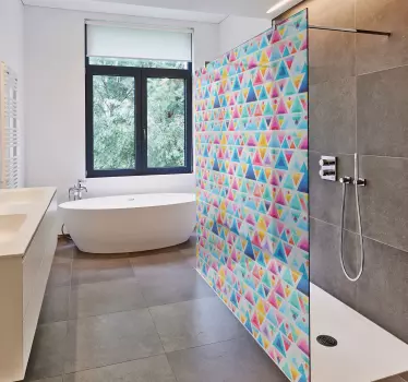 Adesivo per box doccia forme triangolari colorate - TenStickers