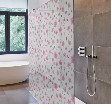 Adesivo per box doccia generazione elemento botanico - TenStickers