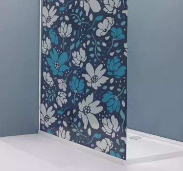 Adesivo per box doccia illustrazione floreale - TenStickers