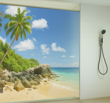 Adesivo per box doccia isola delle palme - TenStickers