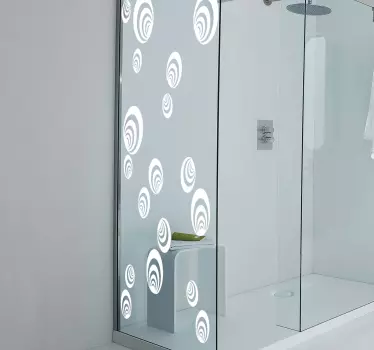 Adesivo per box doccia motivi a spirale fantasiosi - TenStickers