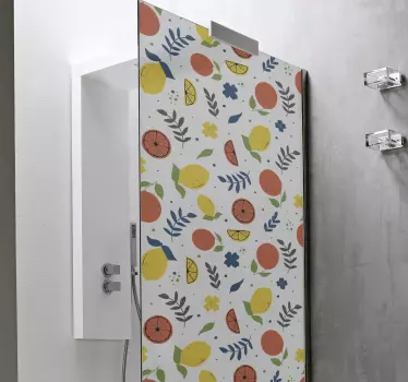 Adesivo per box doccia motivi di frutta colorati - TenStickers