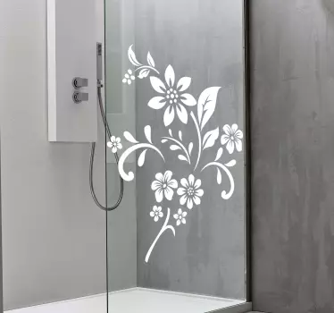 Adesivo per box doccia motivi floreali naturali - TenStickers