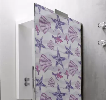 Adesivo per box doccia motivo conchiglia subacquea - TenStickers