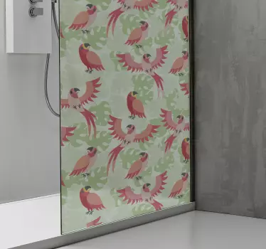 Adesivo per box doccia motivo di uccelli colorati - TenStickers