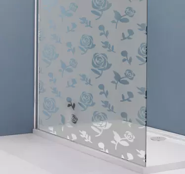 Adesivo per box doccia Motivo floreale monocolore - TenStickers