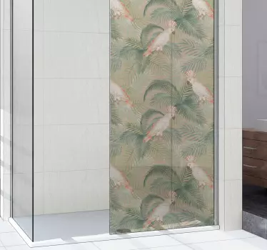 Adesivo per box doccia motivo tropicale cockatoo - TenStickers