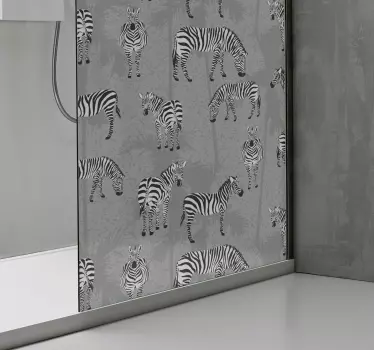 Adesivo per box doccia motivo zebra - TenStickers