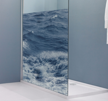 Adesivo per box doccia scena onde oceaniche - TenStickers