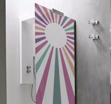 Adesivo per box doccia stile sole radiante - TenStickers