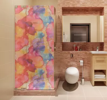 Adesivo per box doccia trama di marmo colorato - TenStickers