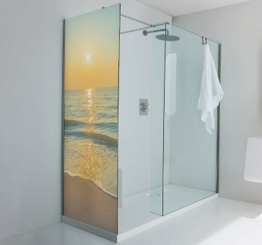 Adesivo per box doccia tramonto serene oceano - TenStickers