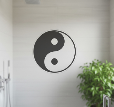 Adesivo per box doccia yin yang minimalista - TenStickers