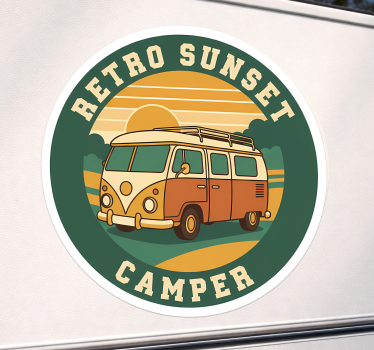 Adesivo per camper tramonto retrò - TenStickers