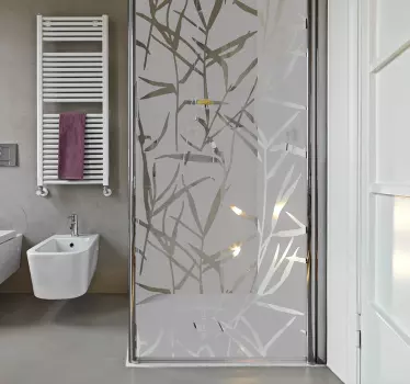 Adesivo box doccia effetto piante - TenStickers