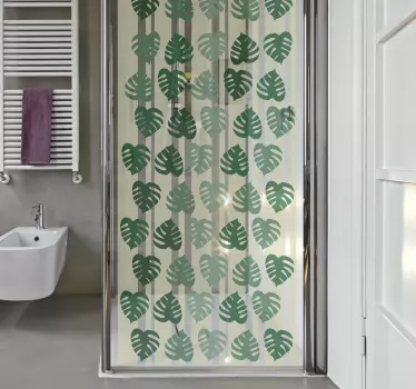 Adesivo per doccia traslucido Monstera - TenStickers