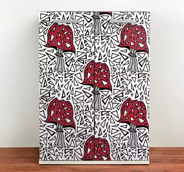 Carta adesiva per mobili forme geometriche rosse - TenStickers