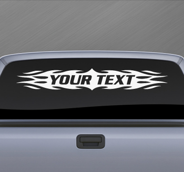 Adesivo per furgone testo personalizzato con fiamme - TenStickers
