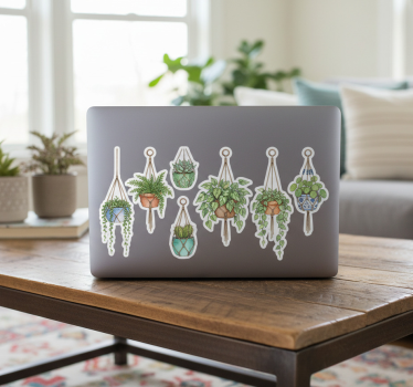 Adesivo per laptop cesti appesi botanici - TenStickers