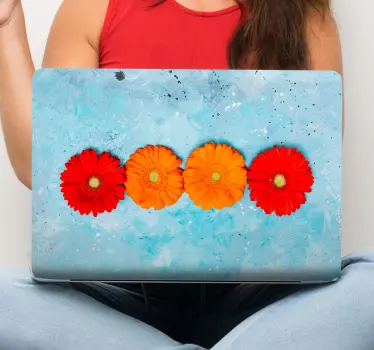 Adesivo per laptop composizione floreale colorata - TenStickers