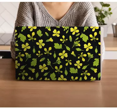 Adesivo per laptop motivo floreale giallo - TenStickers