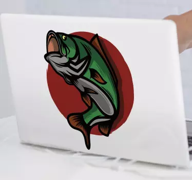 Adesivo per laptop emblema di pesca vivace - TenStickers