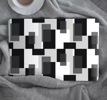 Adesivo per laptop forme nere astratte - TenStickers