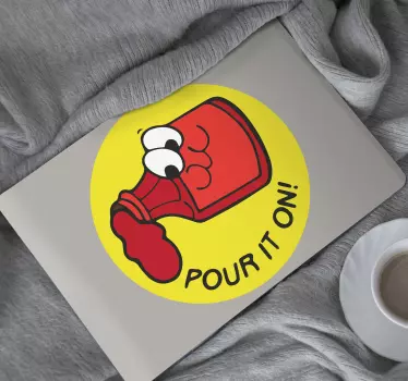 Adesivo per laptop grafica bottiglia di ketchup - TenStickers