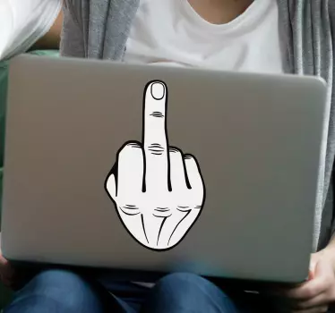 Adesivo per laptop icona di gesto manuale - TenStickers
