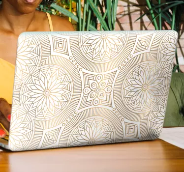 Adesivo per laptop illustrazione floreale geometrica - TenStickers
