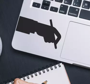 Adesivo per laptop mano che tiene una matita - TenStickers