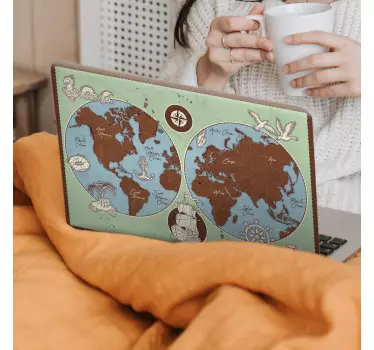 Adesivo per laptop mappa del mondo - TenStickers