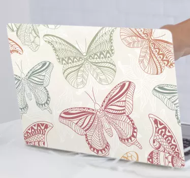 Adesivo per laptop motivi di farfalle eleganti - TenStickers